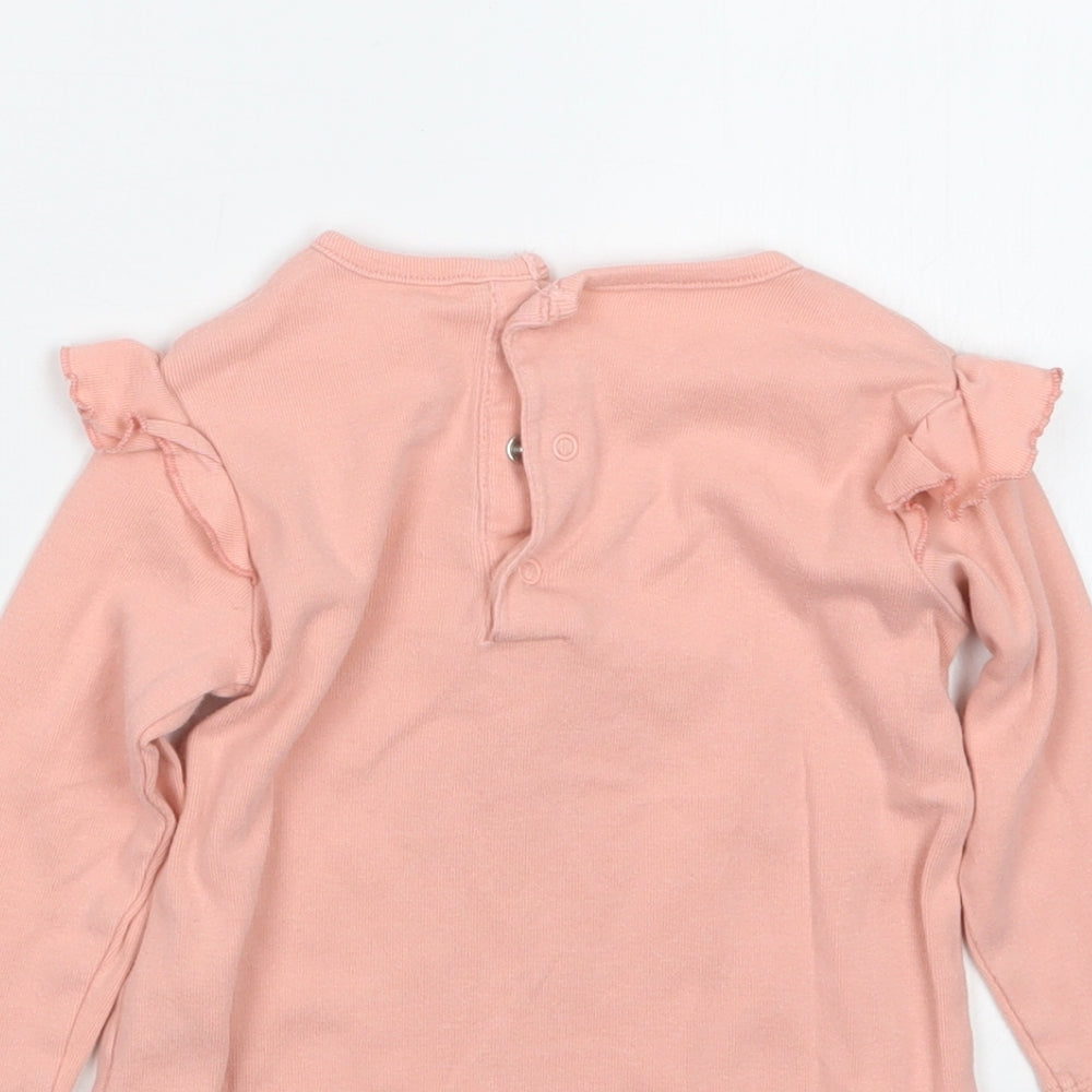 Marks and Spencer Girls Pink   Basic T-Shirt Size 9-12 Months
