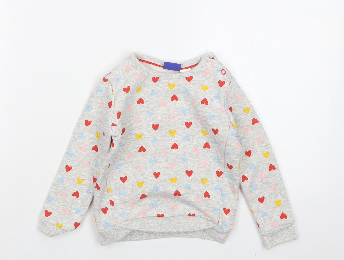Lupilu Girls Grey Geometric  Pullover Jumper Size 9-12 Months