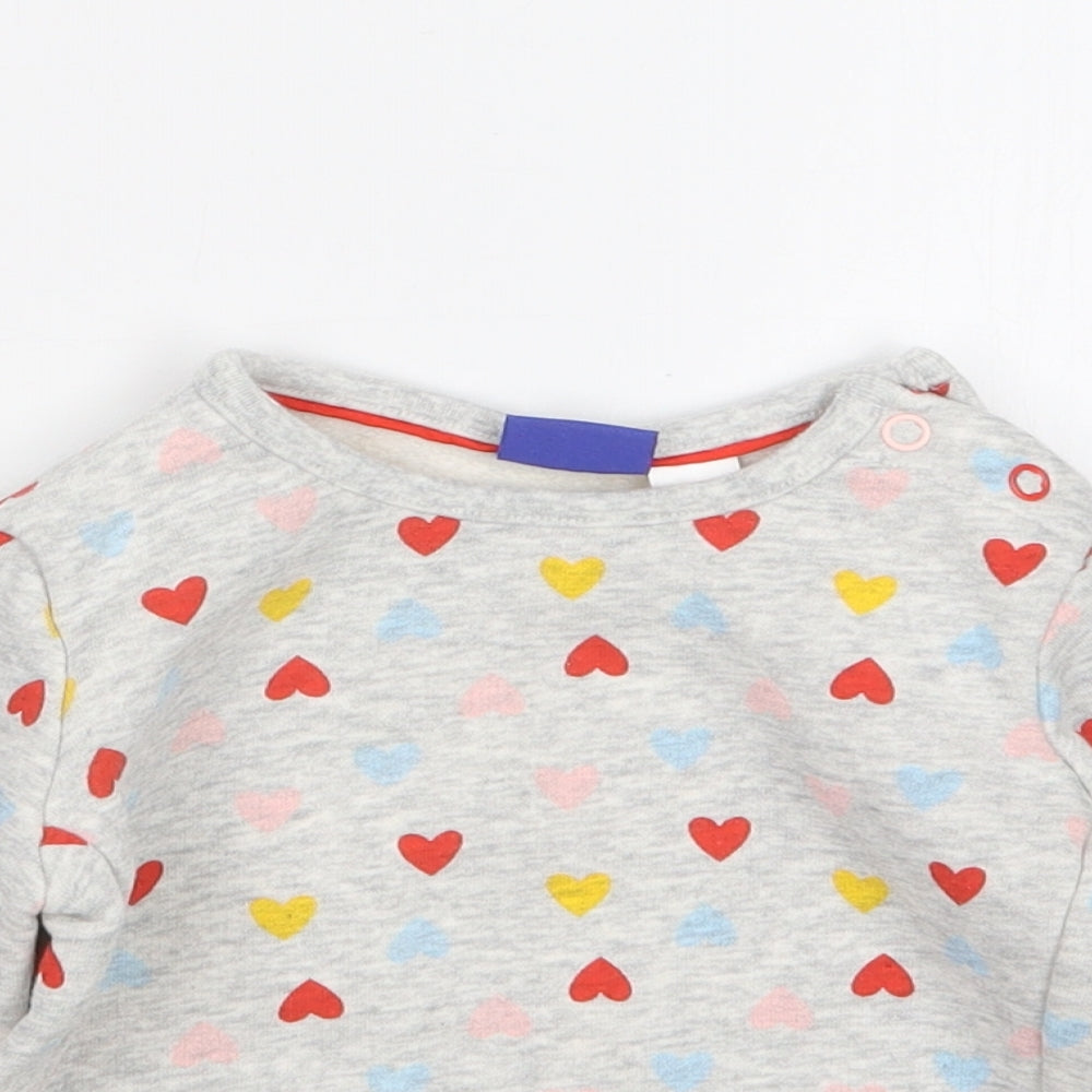 Lupilu Girls Grey Geometric  Pullover Jumper Size 9-12 Months