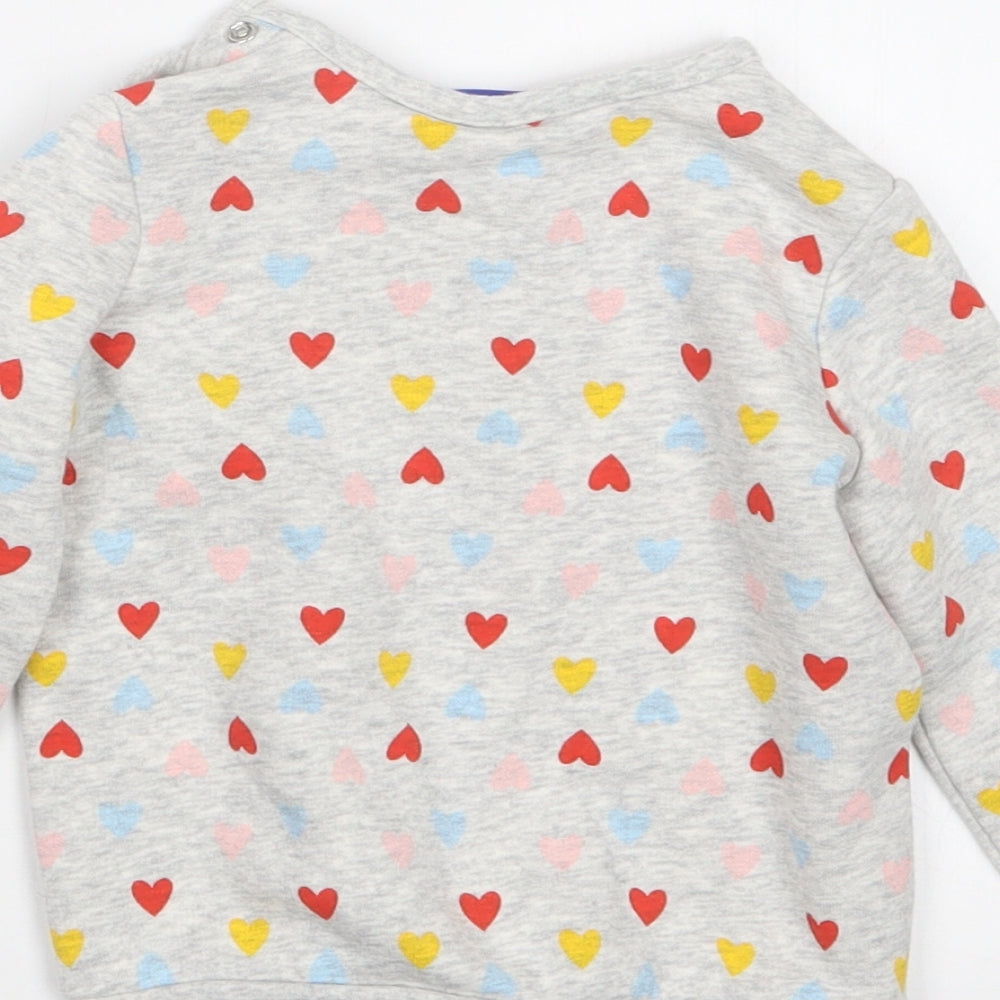 Lupilu Girls Grey Geometric  Pullover Jumper Size 9-12 Months
