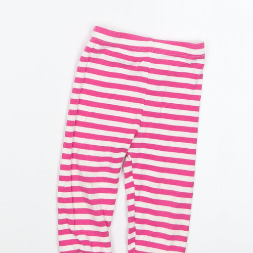 Mothercarep Girls Pink Striped  Capri Trousers Size 6-9 Months
