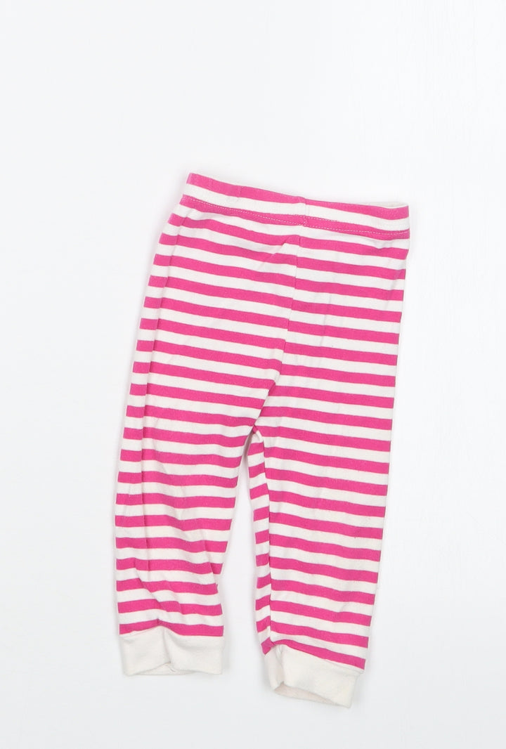 Mothercarep Girls Pink Striped  Capri Trousers Size 6-9 Months