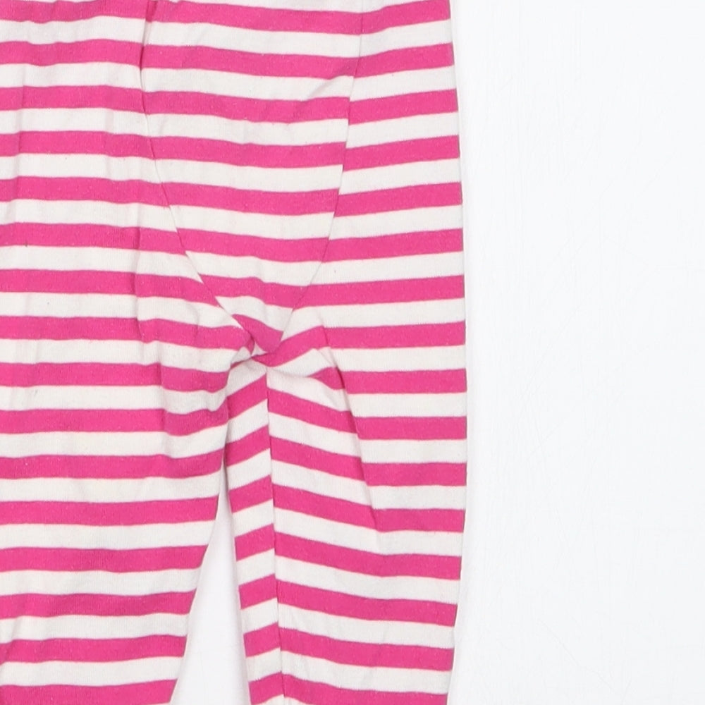 Mothercarep Girls Pink Striped  Capri Trousers Size 6-9 Months