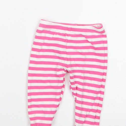 Mothercare Girls Pink Striped  Capri Trousers Size 6-9 Months