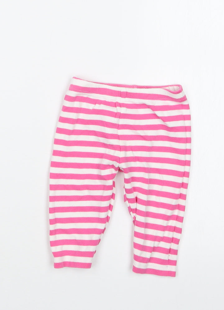 Mothercare Girls Pink Striped  Capri Trousers Size 6-9 Months