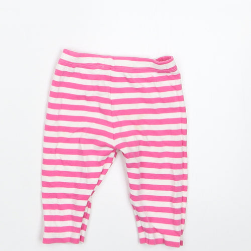 Mothercare Girls Pink Striped  Capri Trousers Size 6-9 Months
