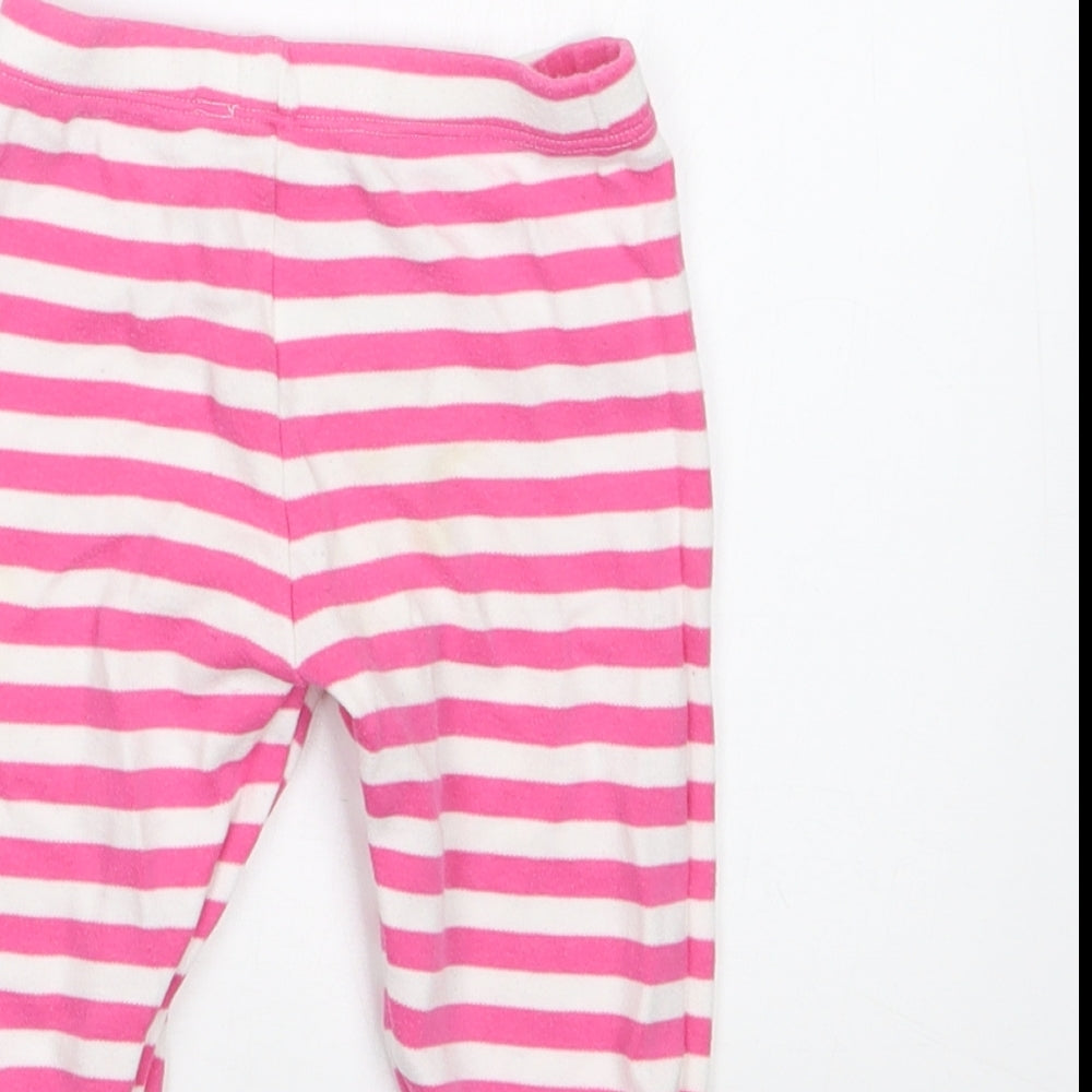 Mothercare Girls Pink Striped  Capri Trousers Size 6-9 Months