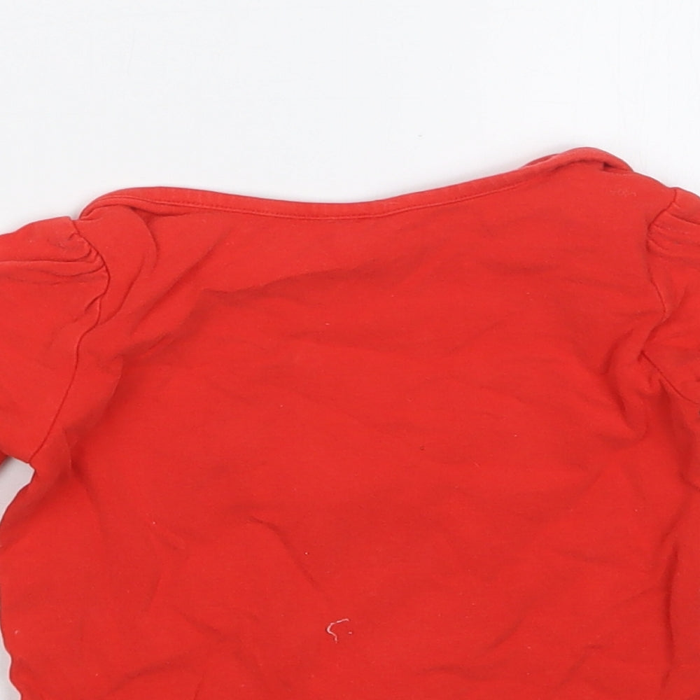 Mini Club Girls Red   Basic T-Shirt Size 3-6 Months