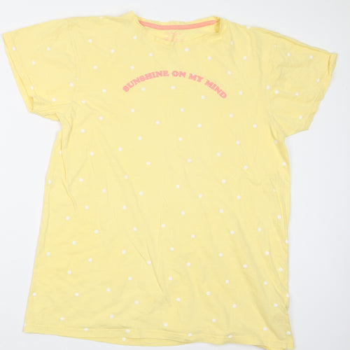 Primark Womens Yellow Geometric  Top Pyjama Top Size 10
