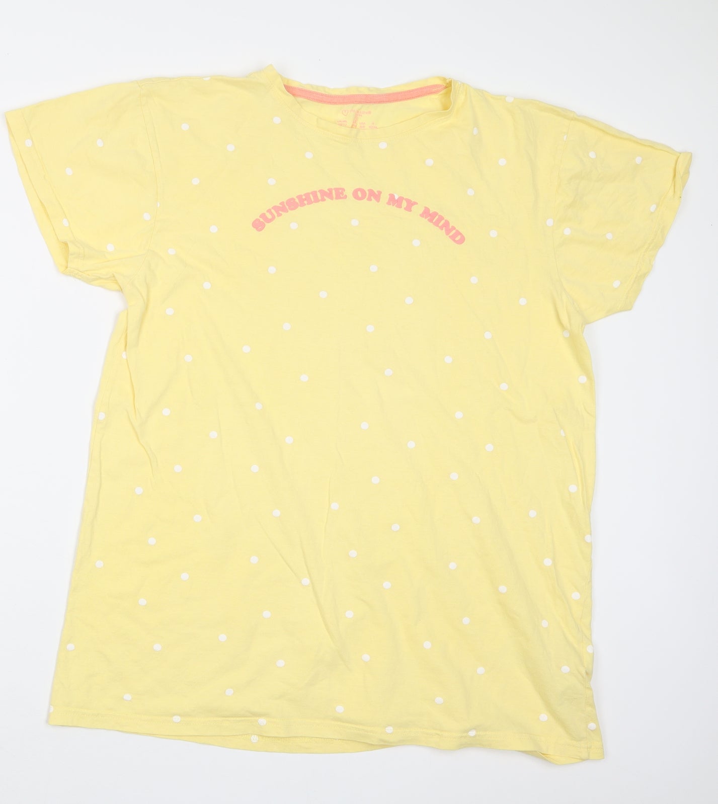 Primark Womens Yellow Geometric  Top Pyjama Top Size 10