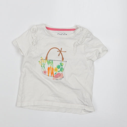 F&F Girls White   Basic T-Shirt Size 18-24 Months