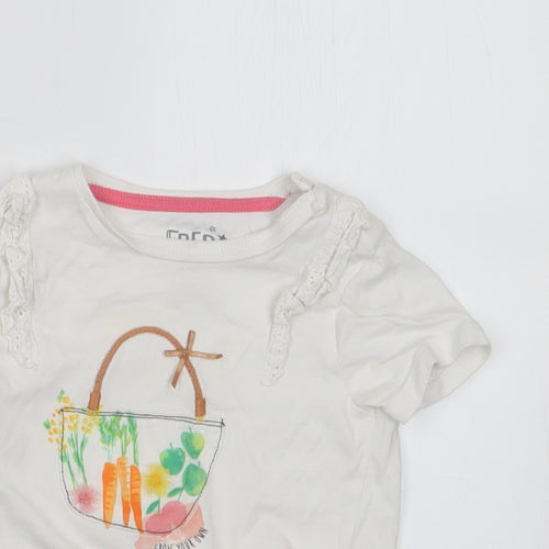 F&F Girls White   Basic T-Shirt Size 18-24 Months