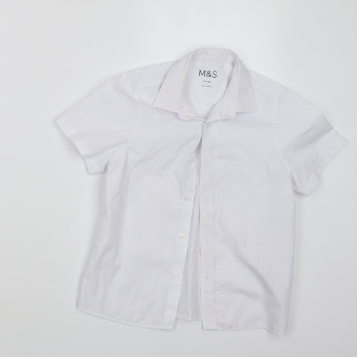 Marks and Spencer Boys White   Basic Button-Up Size 5-6 Years