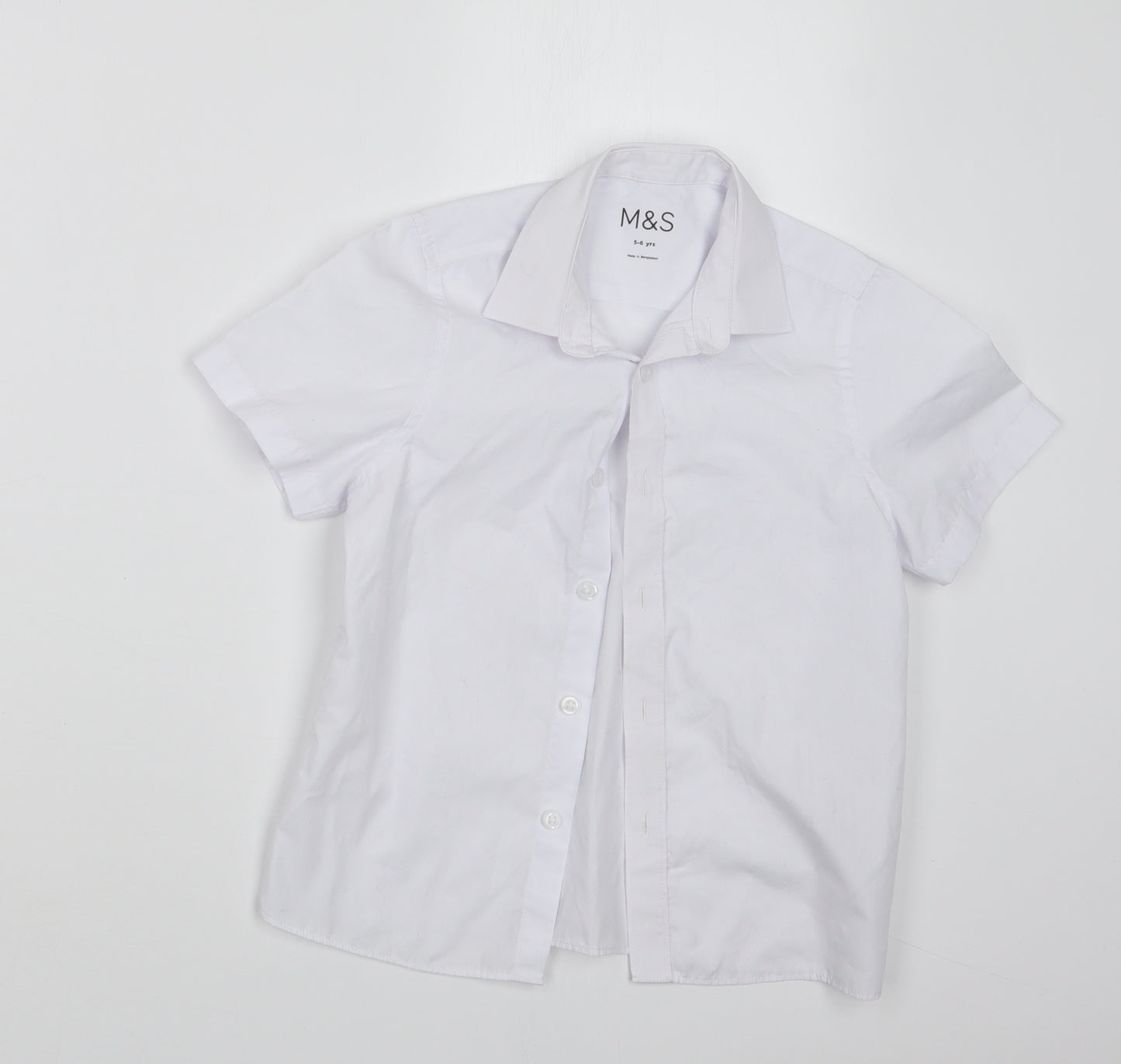 Marks and Spencer Boys White   Basic Button-Up Size 5-6 Years