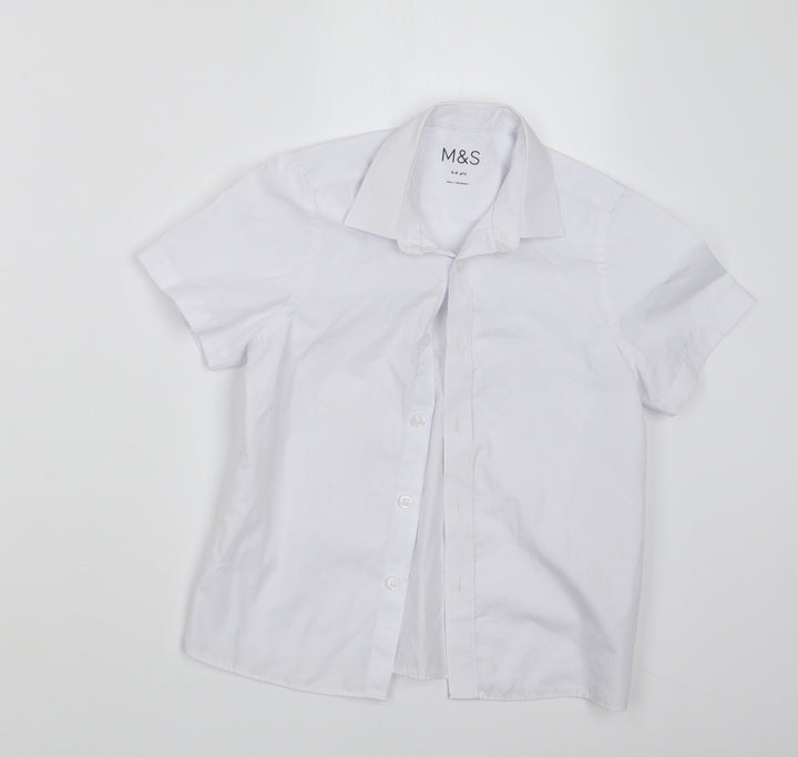 Marks and Spencer Boys White   Basic Button-Up Size 5-6 Years