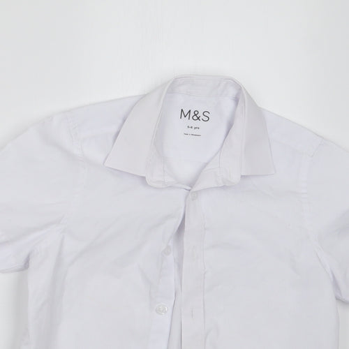 Marks and Spencer Boys White   Basic Button-Up Size 5-6 Years