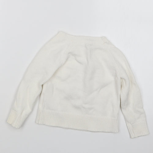 Gap Girls White  Knit Pullover Jumper Size 2 Years