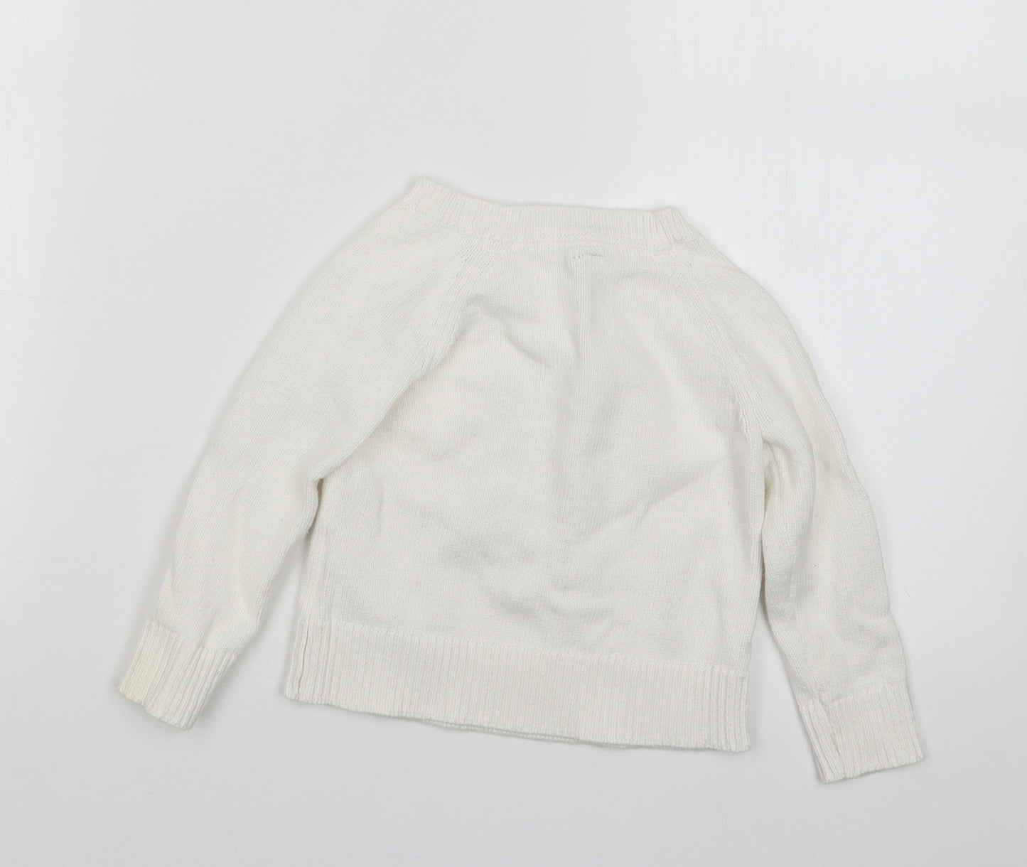 Gap Girls White  Knit Pullover Jumper Size 2 Years