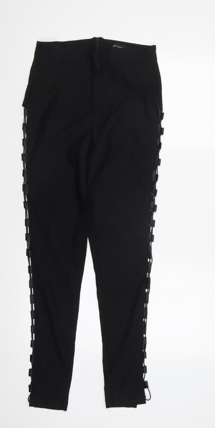 PRETTYLITTLETHING Womens Black   Trousers  Size 10 L28.5 in