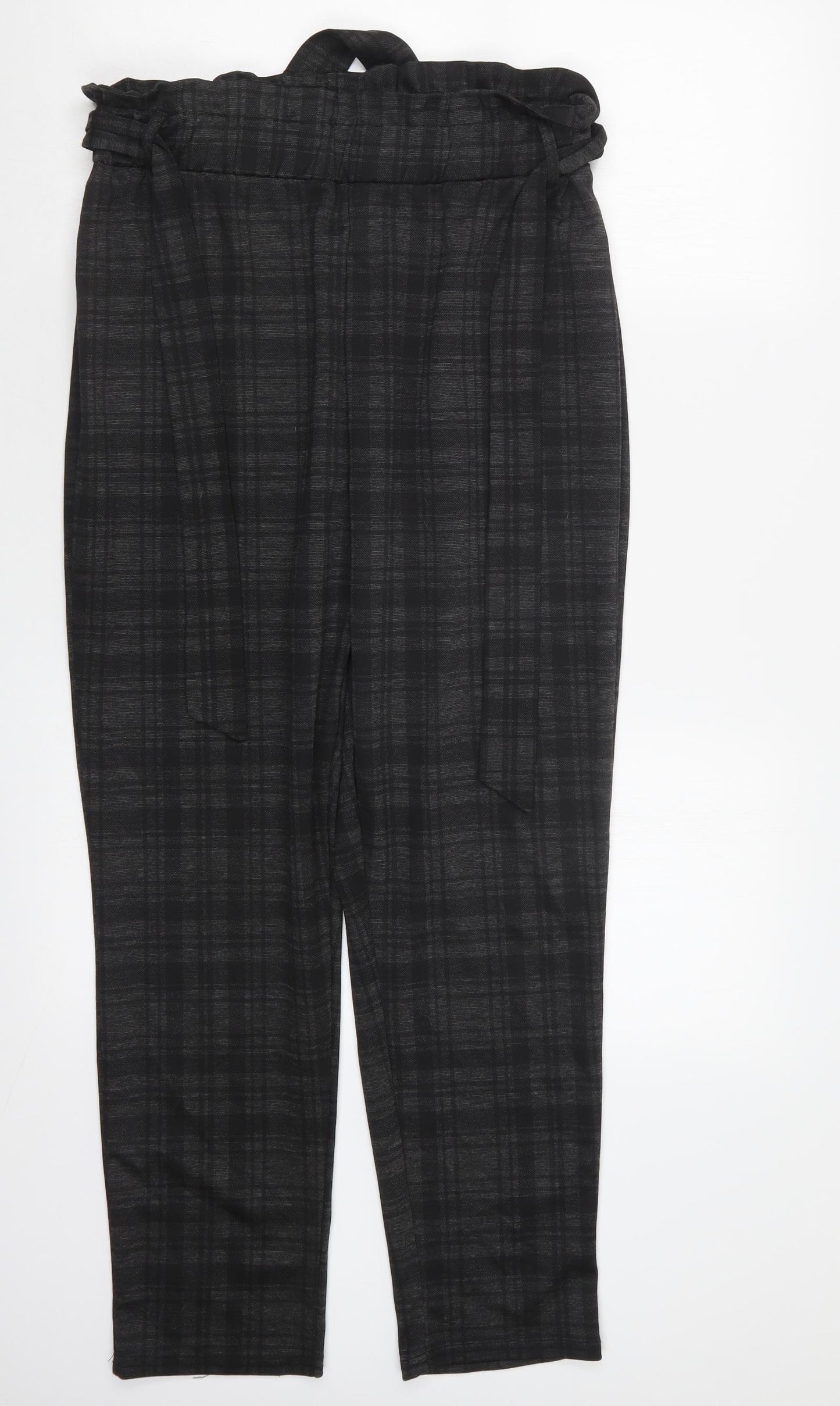 Pep&Co Womens Black Check  Trousers  Size 16 L27 in