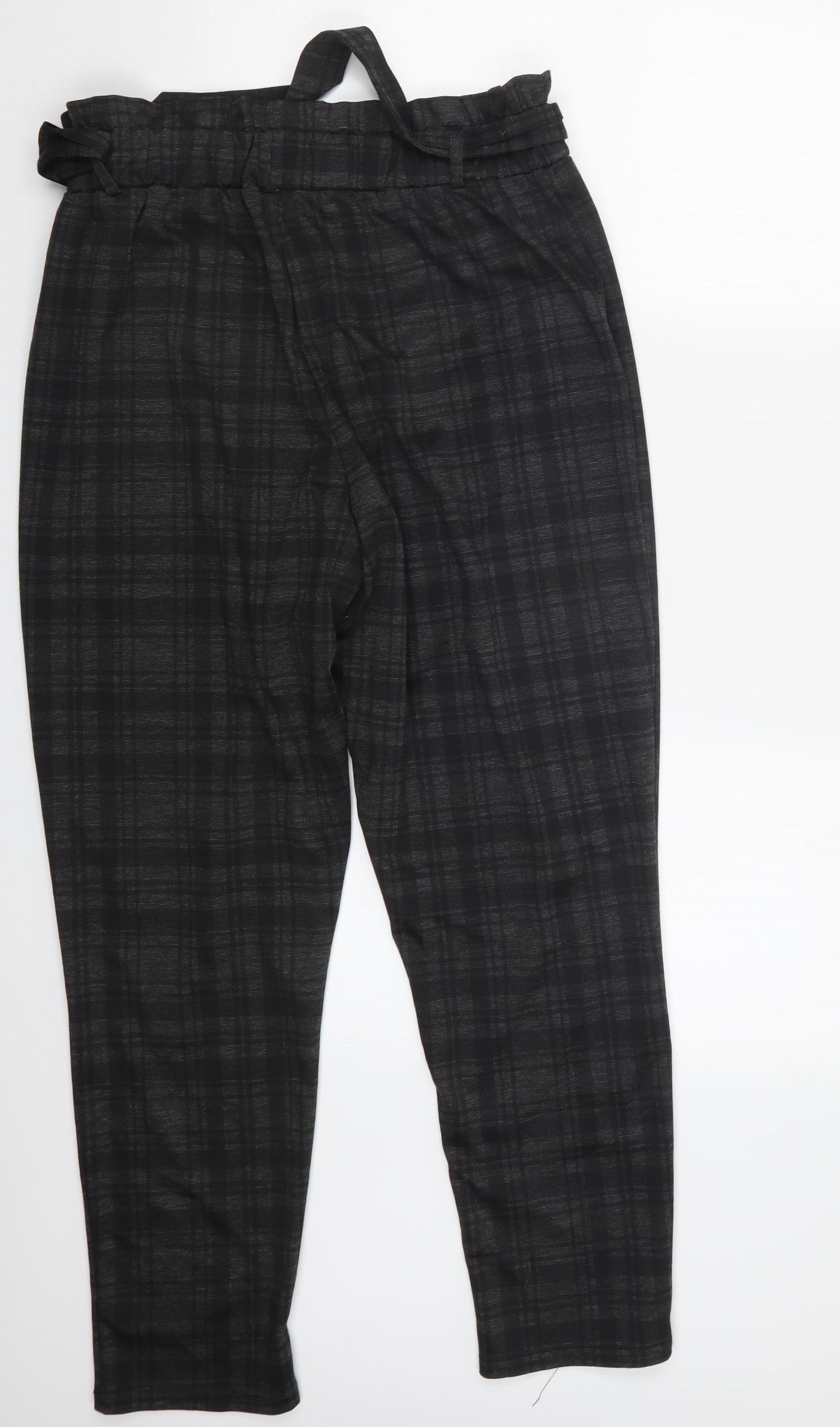 Pep&Co Womens Black Check  Trousers  Size 16 L27 in