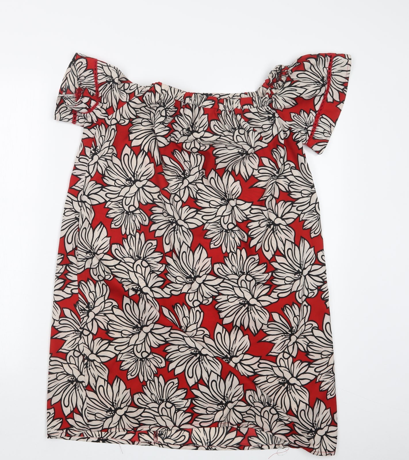 Primark Womens Red Floral  Basic T-Shirt Size 10
