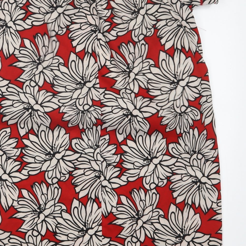 Primark Womens Red Floral  Basic T-Shirt Size 10