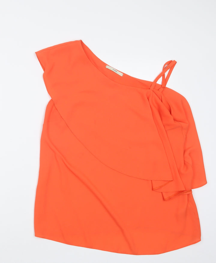 George Womens Orange Basic Blouse Size 12