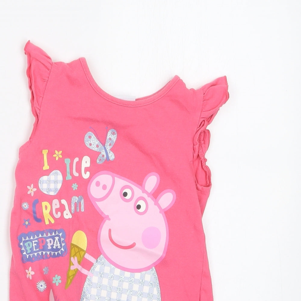 Peppa Pig Girls Pink   Basic T-Shirt Size 18-24 Months  - Peppa Pig