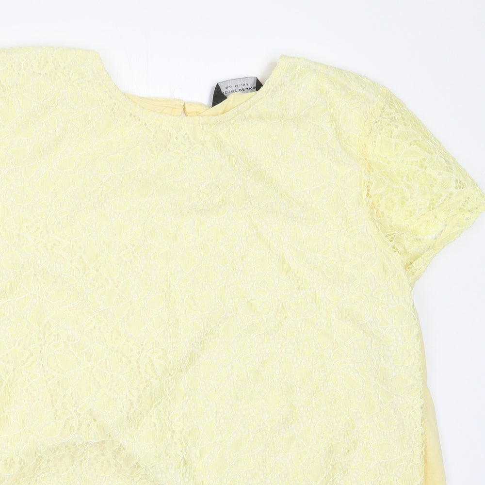 Dorothy Perkins Womens Yellow   Basic Blouse Size 18