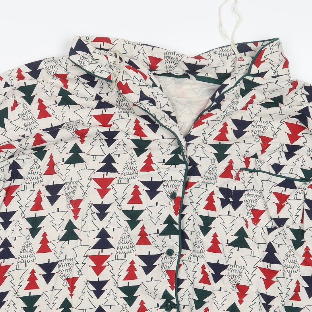 TU Womens Beige Geometric  Top Pyjama Top Size 12  - Christmas