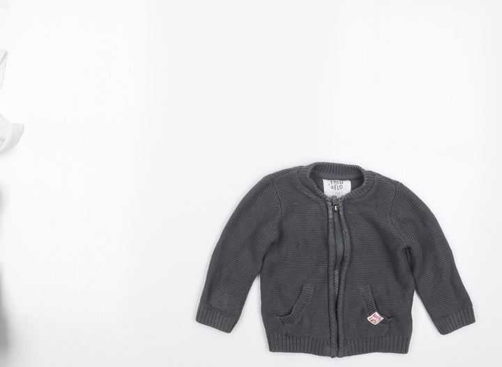 F&F Boys Grey Knit Jacket Size 3-6 Months