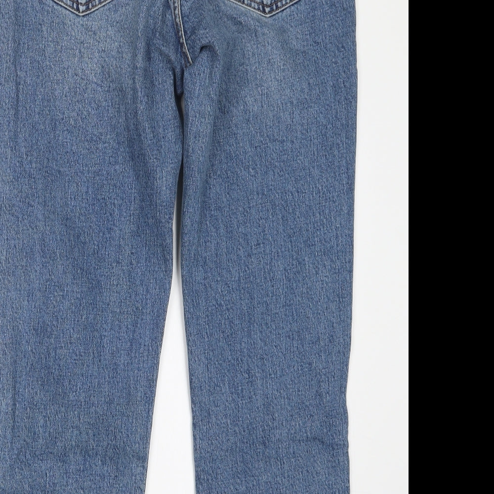 Topshop Womens Blue  Denim Straight Jeans Size 30 in L26 in
