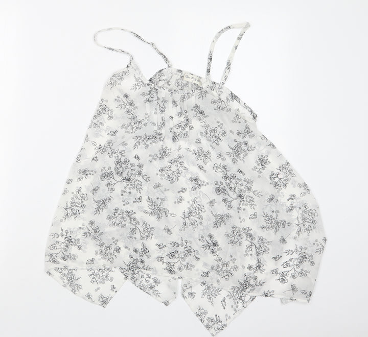 Miss Selfridge Womens Black Floral Camisole Blouse Size 8