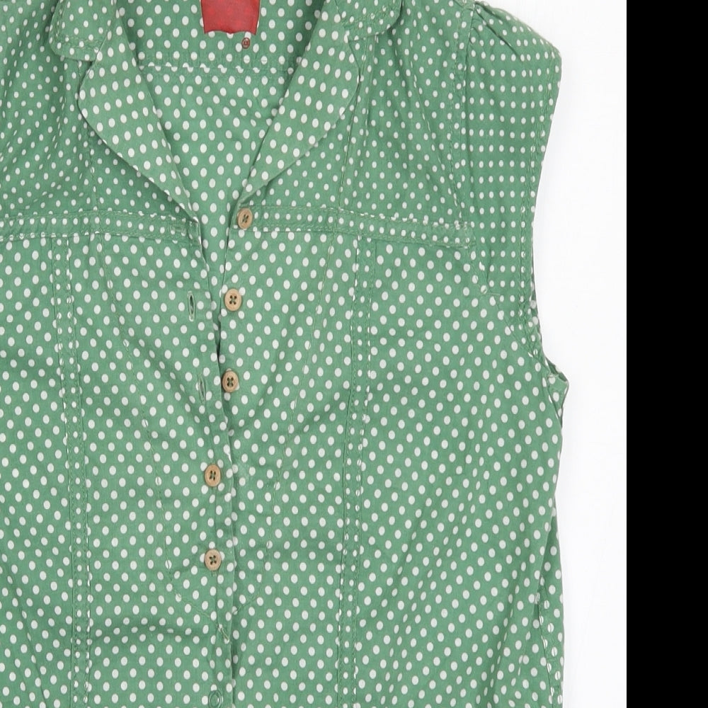 Levi Strauss & Co. Womens Green Polka Dot  Basic Button-Up Size XS