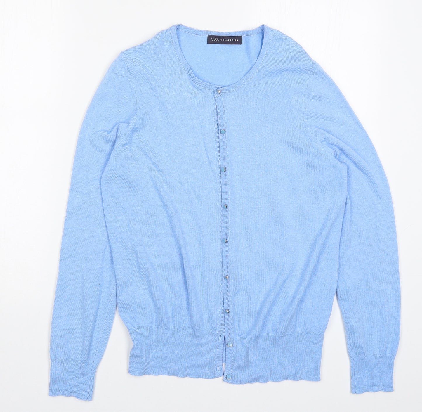 Marks and Spencer Womens Blue  Knit Cardigan Jumper Size 12