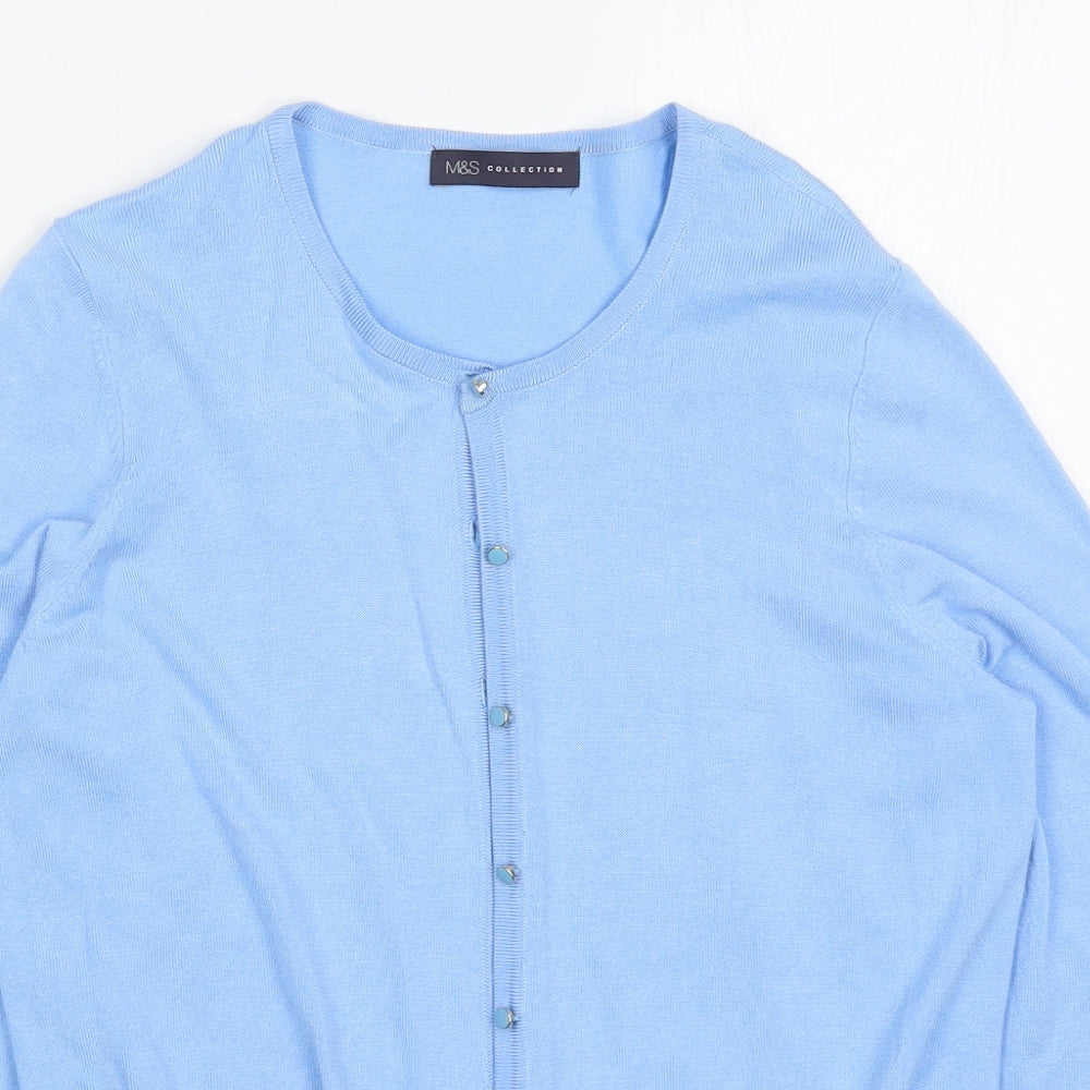 Marks and Spencer Womens Blue  Knit Cardigan Jumper Size 12