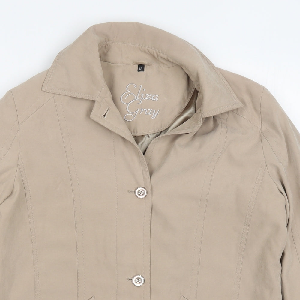 Eliza Grey Womens Beige   Jacket  Size 12