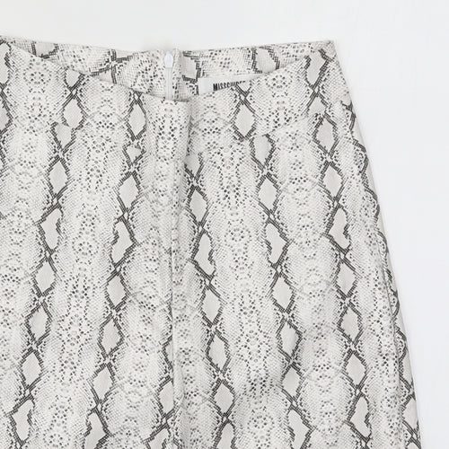 Missguided Womens White Animal Print  Hot Pants Shorts Size 6