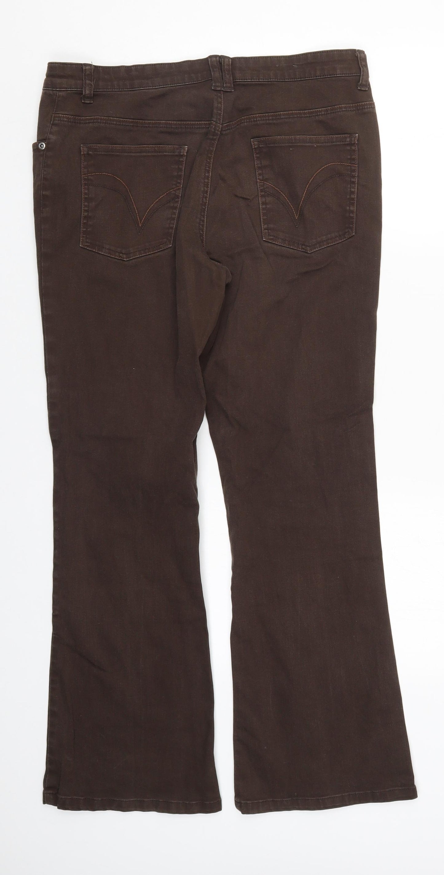 Papaya Womens Brown  Denim Bootcut Jeans Size 12 L28.5 in