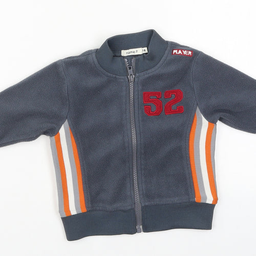 name it Boys Grey Striped  Jacket  Size 6-9 Months  - 52