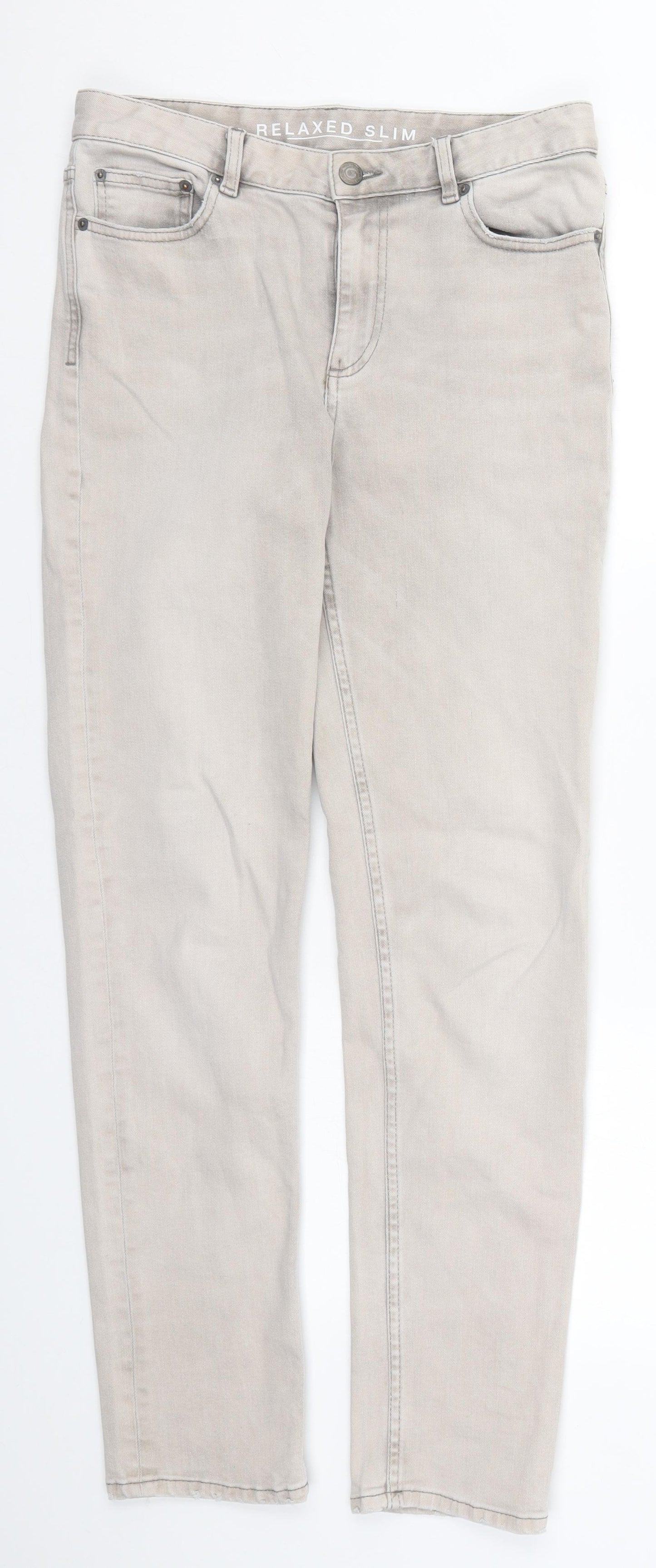 Marks and Spencer Womens Grey  Denim Straight Jeans Size 8 L28 in