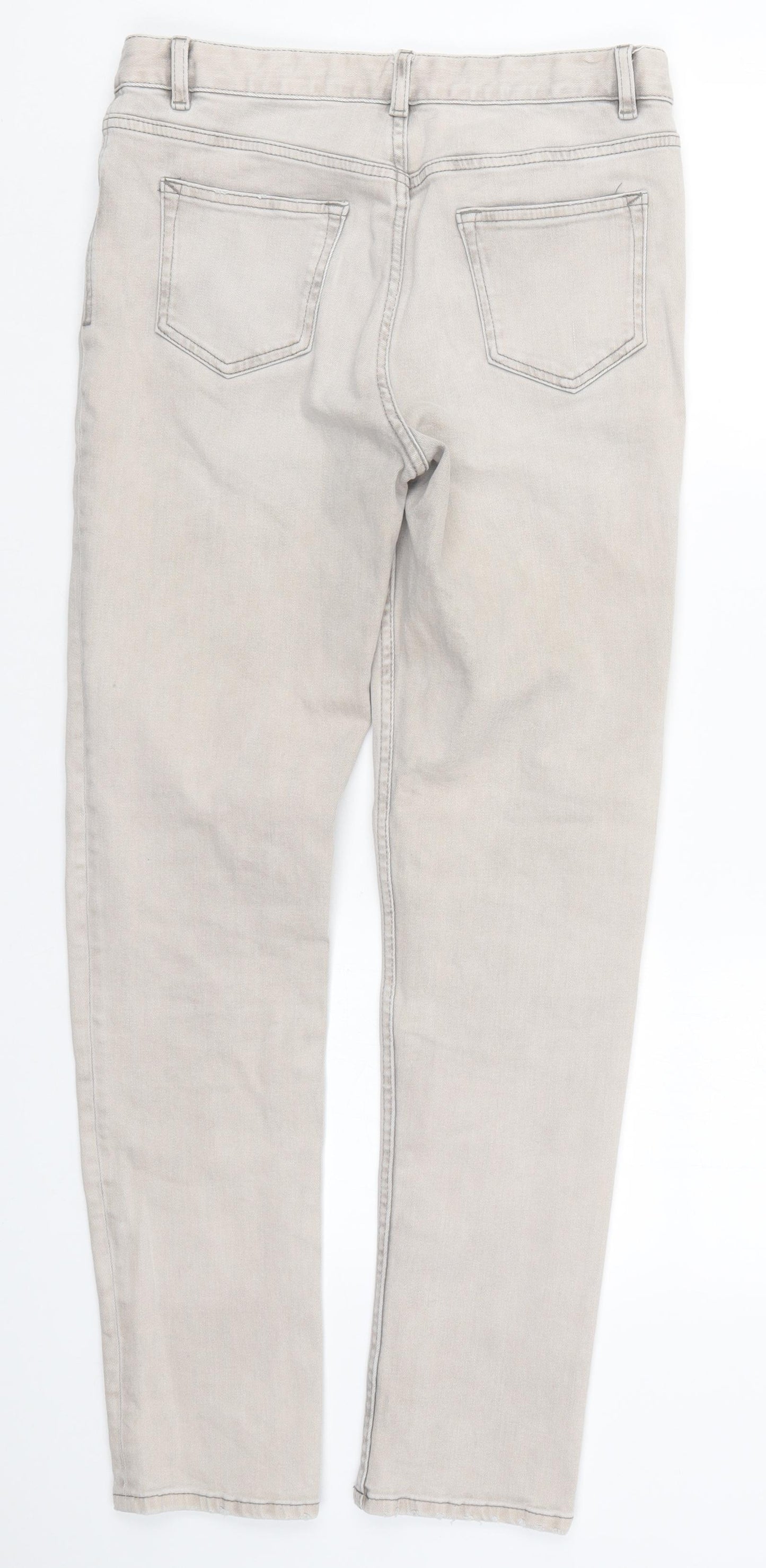 Marks and Spencer Womens Grey  Denim Straight Jeans Size 8 L28 in