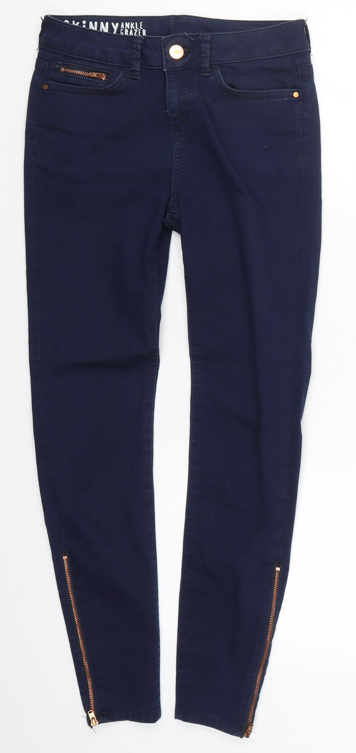 Marks and Spencer Womens Blue  Denim Skinny Jeans Size 8 L25 in