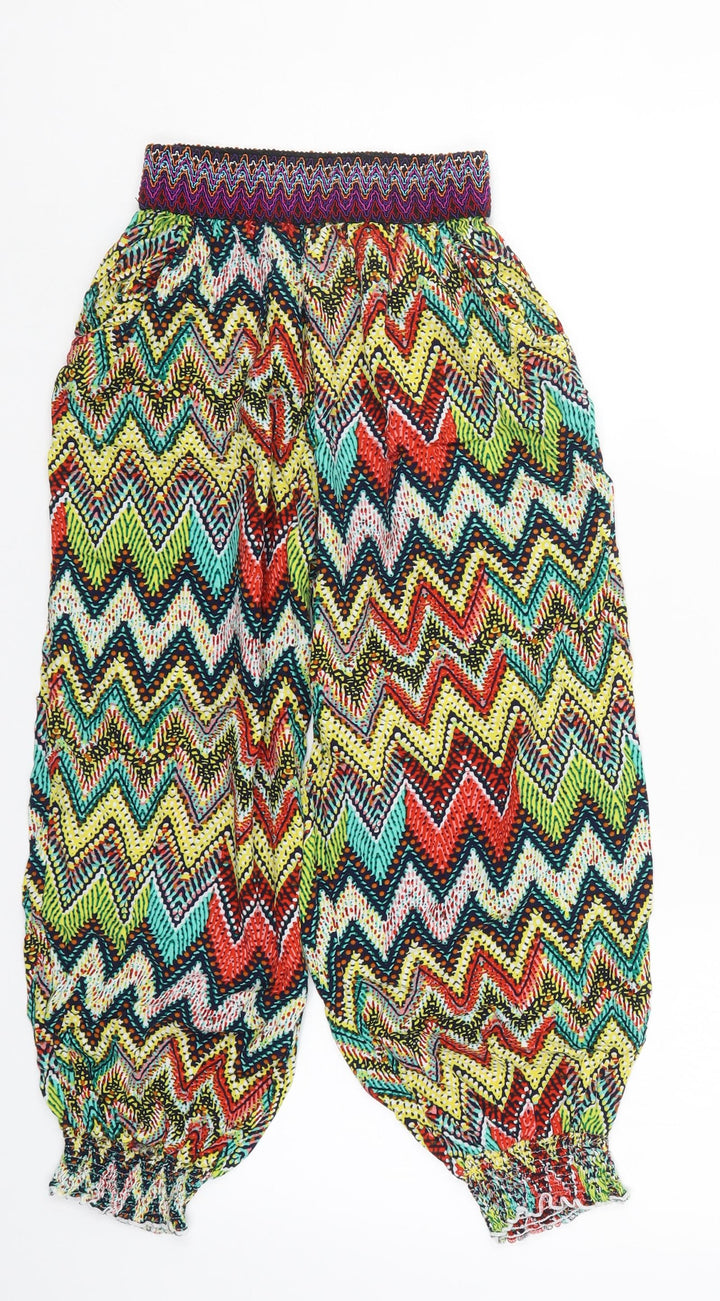 Trendy Style Girls Multicoloured Geometric Bloomer Trousers Size 14 Years - Zig Zag