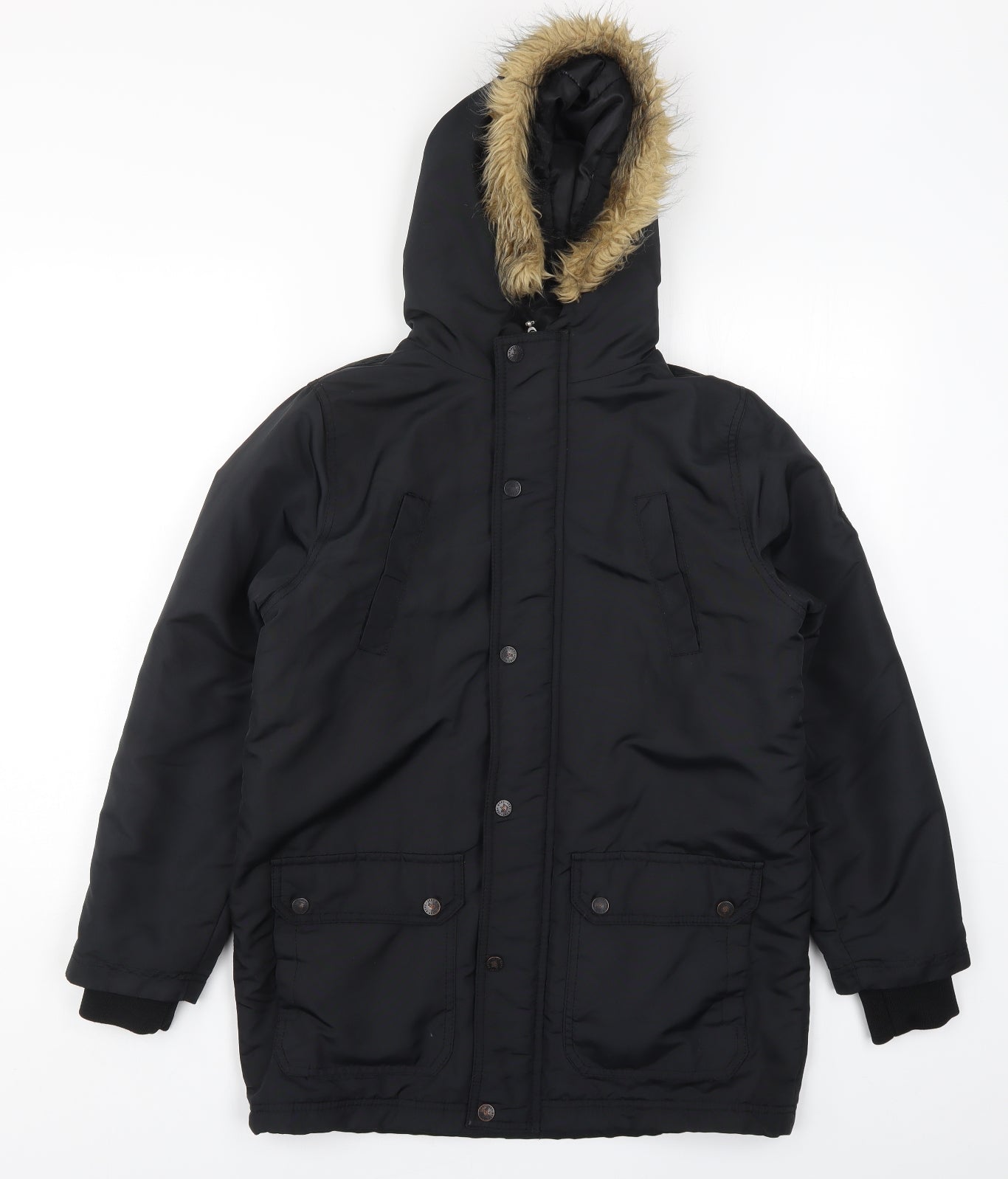 Hype Boys Black   Basic Coat Coat Size 13 Years