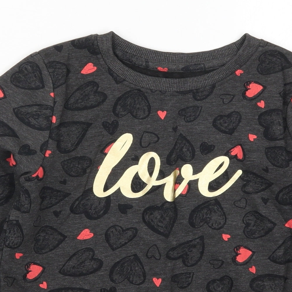 Nutmeg Girls Grey   Pullover Sweatshirt Size 8-9 Years  - Love Hearts