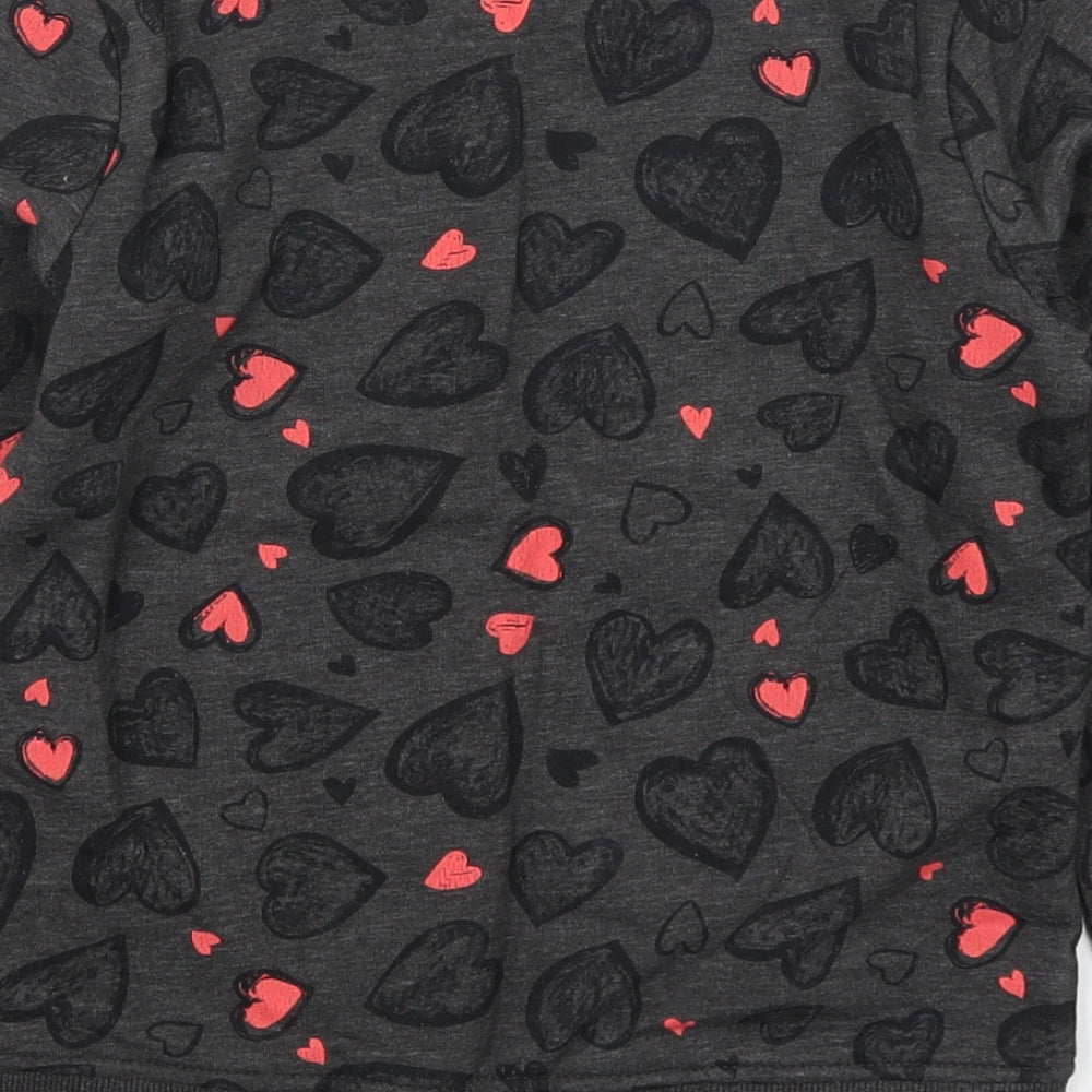 Nutmeg Girls Grey   Pullover Sweatshirt Size 8-9 Years  - Love Hearts