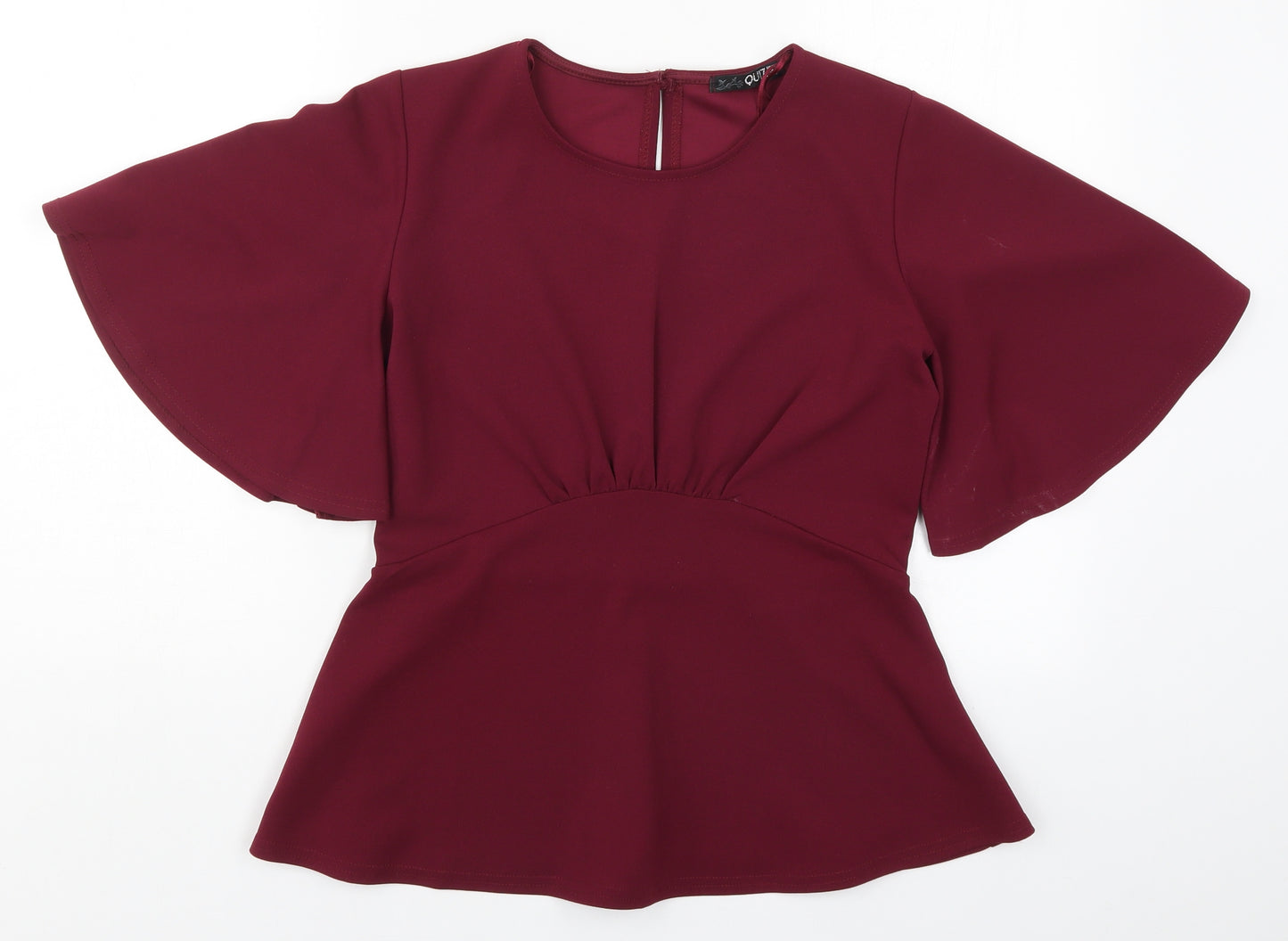 Quiz Womens Red   Basic T-Shirt Size 12  - Burgundy