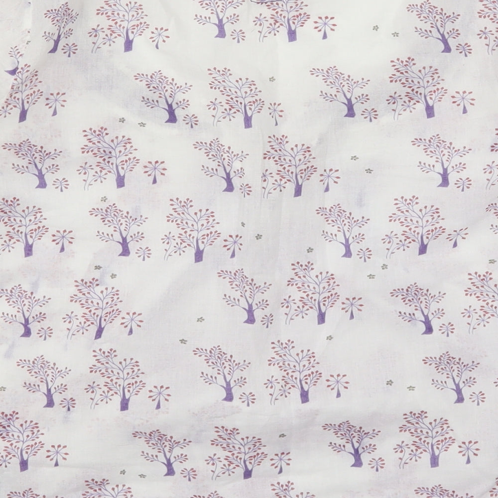 White Stuff Womens White Floral  Basic T-Shirt Size 10  - Purple Tree Flower Print